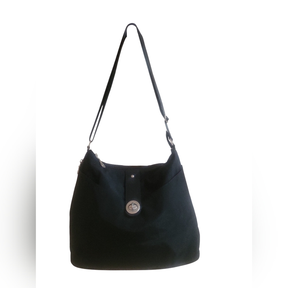 Baggallini Helsinki Black Nylon Hobo Travel Organizer Crossbody Shoulder Bag - Picture 9 of 9